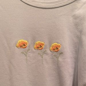 BRANDY MELVILLE purple flower long sleeve t-shirt